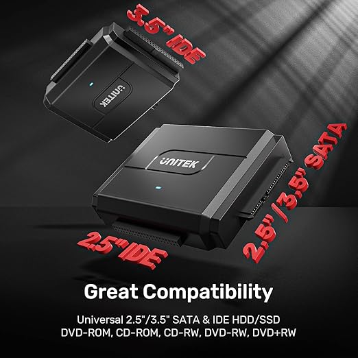 Unitek SATA/IDE to USB 3.0 Adapter, IDE Hard Drive Adapter Kit Recovery - Image 5