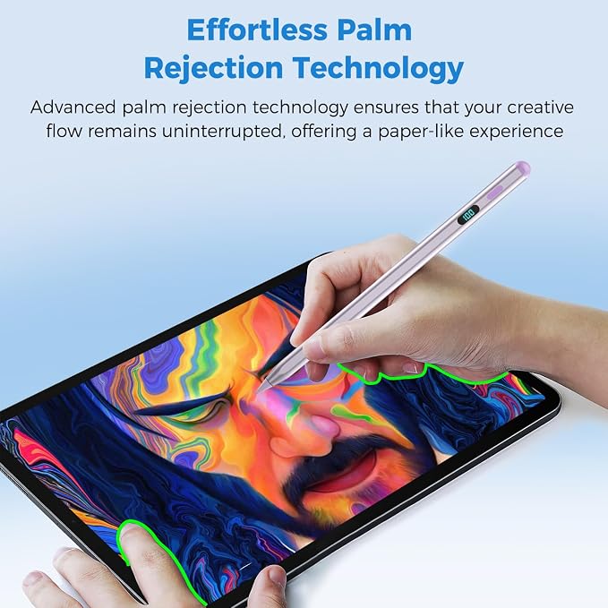 iPad Pencil with Magnetic&5 Extra Tips, USB-C Faster Charge, Stylus Pen - Image 4