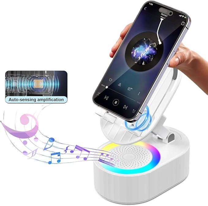 Wireless Induction Audio Bluetooth Speaker 5in1 Phone Holder Emergency by AKLLCCR