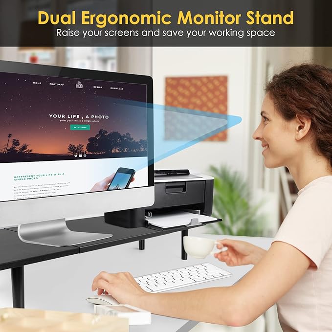 Across-Star Dual-Monitor-Stand-Riser-For-Desk Adjustable Length 32-40 - Image 5