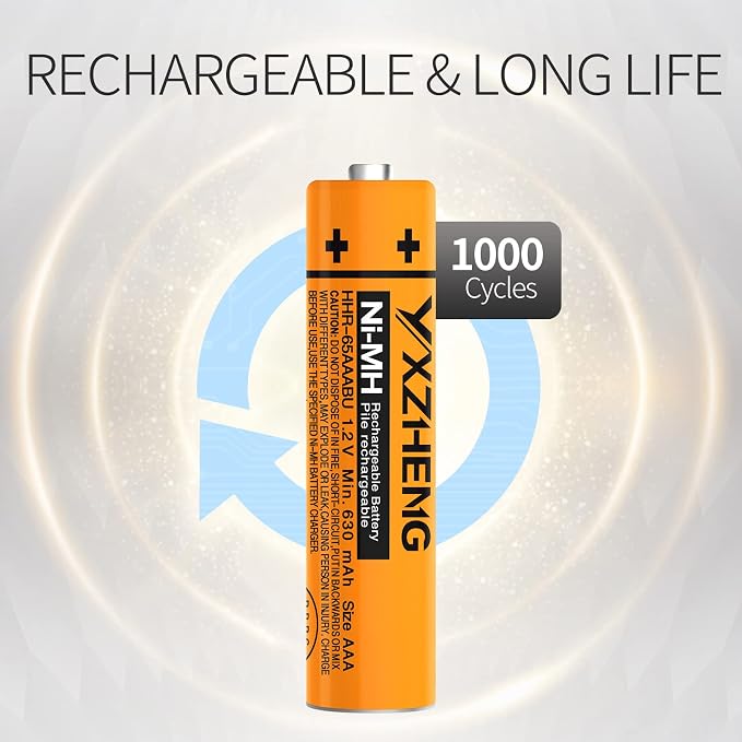 AAA Battery 8PCS 1.2V 630mAh NI-MH Rechargeable HHR-65AAABU - Image 7