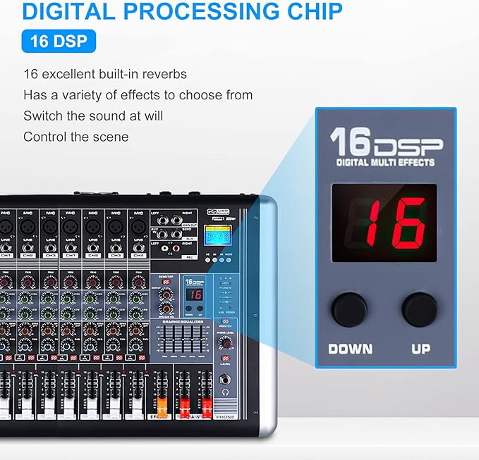 Mixers Audio 8 Channel Mixer Power Mixer Amplifier 2 * 300 Watt Output Dj Mixer - Image 2