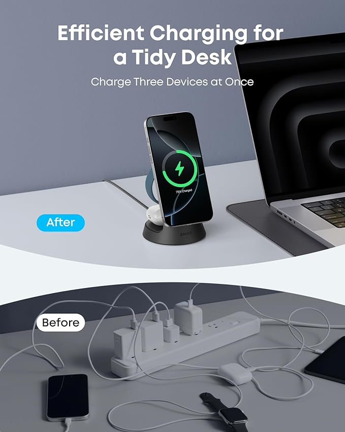 Anker MagSafe Charger Compatible, MagGo 3-in-1 Charging Station, Nano Charging - Image 5