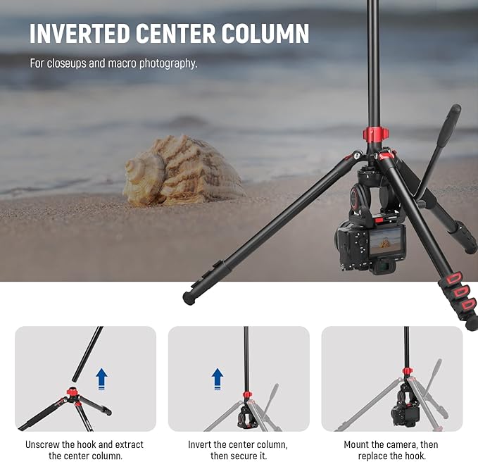 NEEWER 72" Fluid Head Video Tripod Monopod, Aluminum Alloy QR Plate Compatible - Image 6