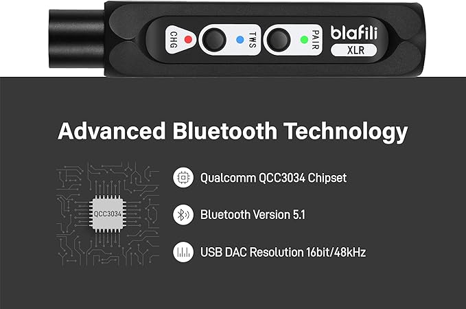 XLR Portable Bluetooth v5.1 Music Receiver, aptX HD aptX Low Latency AAC SBC TWS - Image 3