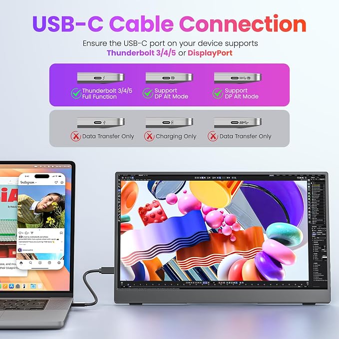 Portable Monitor 15.6 Inch FHD 1080P HDR IPS Travel Monitor - Image 2