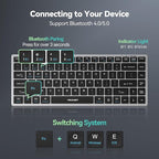TECKNET Bluetooth Keyboard Rechargeable, 4-Device Wireless Keyboard, Ultra-Slim - Image 6