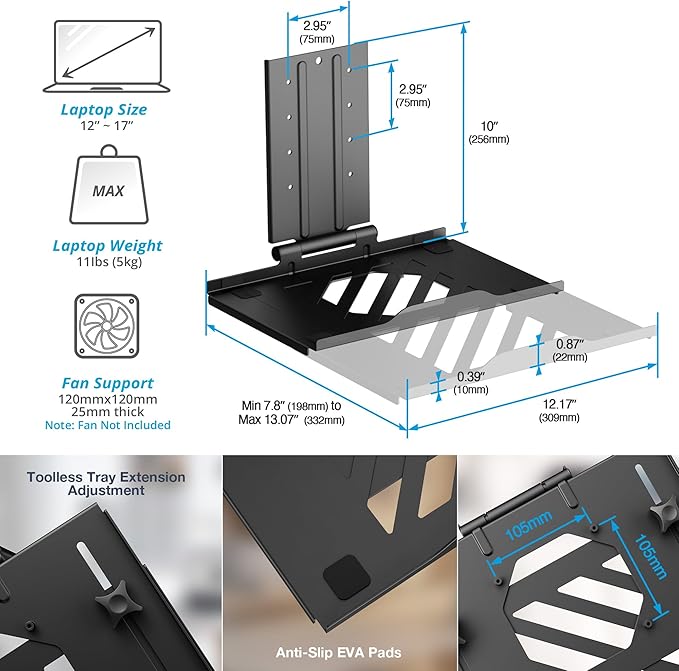 AVLT Laptop & 40 Inch Monitor Arm Pole Top Mount - Image 5