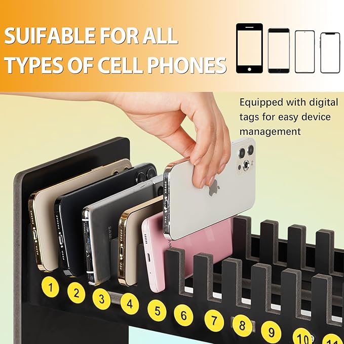Cell Phone Holder Classroom Cell Phone Storage 2-Tier Multiple Cell Phone Stand - Image 3