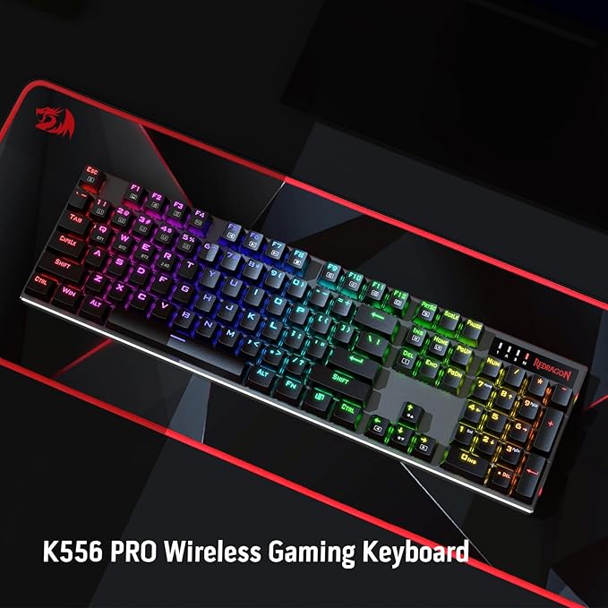 Redragon K556 PRO Upgraded Wireless RGB Gaming Keyboard, BT/2.4Ghz Tri-Mode - Image 8