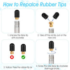 30PCS Stylus Tips Replacement Tips Only, 0.6cm/0.23in Black Silicone Tips - Image 5
