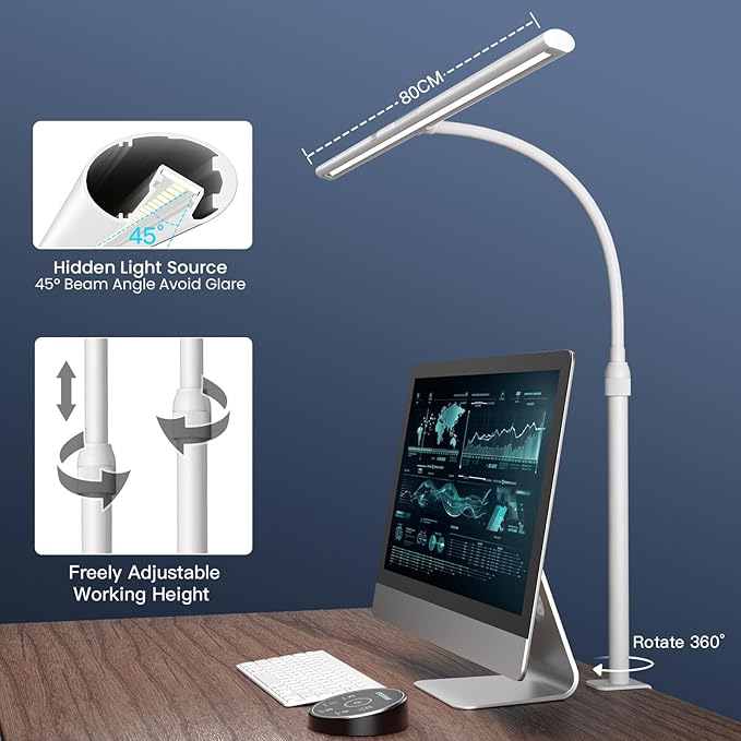 EYOCEAN Desk Lamp, 31.5" Desk Light - Image 6