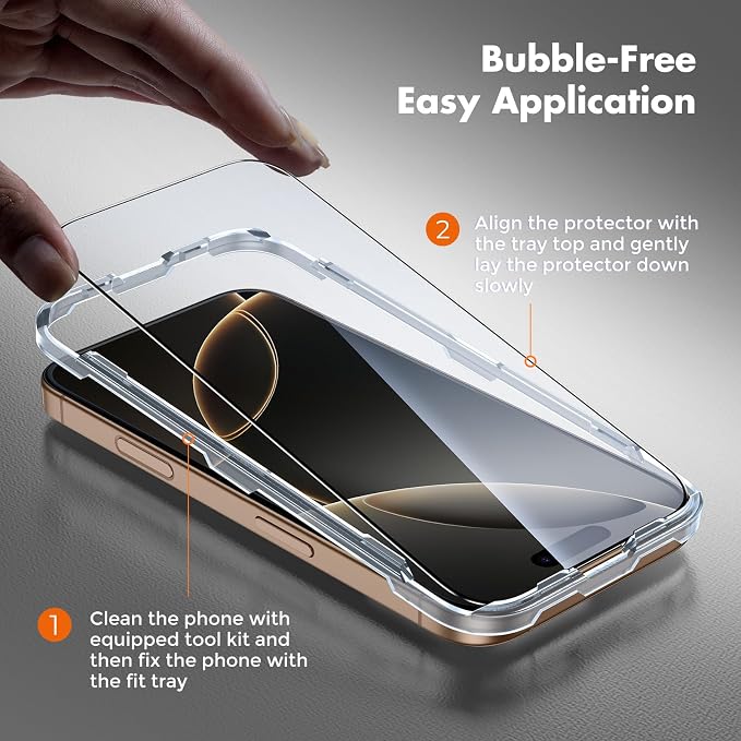UNBREAKcable Screen Protector for iPhone 16 Pro, HD Tempered Glass Screen - Image 7
