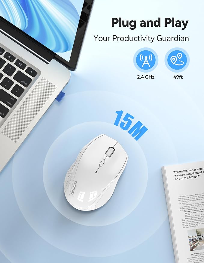 TECKNET Wireless Mouse Rechargeable, Mouse - Image 3