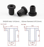 30 pcs 1/4" Drill Hole，1/8" ID Black Silicone Top hat Rubber Grommets - Image 2