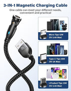 A.S Magnetic Charging Cable-3 in 1 Magnetic Phone Charger Data Transfer - Image 7