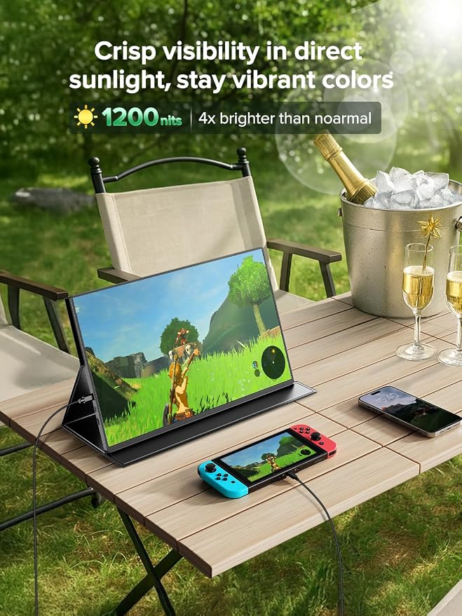 Newsoul 4K Portable Monitor, 3840 * 2400 UHD 16" Gaming Monitor 1200Nits 1500:1 - Image 4