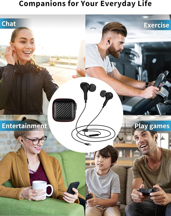 USB C Headphone for Samsung S26 S25 FE S24 A16 A17 Wired Earbuds Magnetic - Image 7