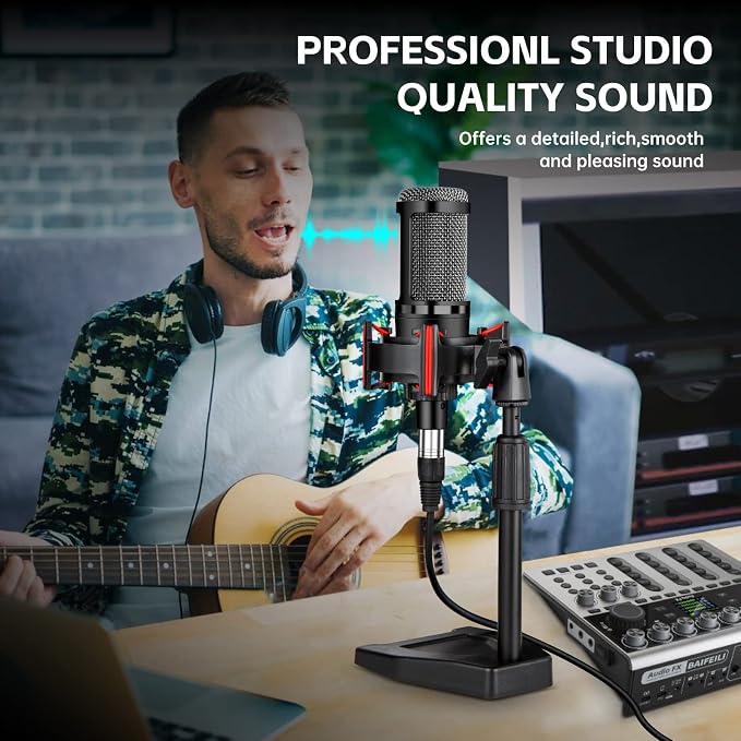 XLR Podcast Microphone Professional Cardioid Condenser Microphone - Image 3