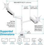 AVLT Dual 57 Inch Heavy Duty Stacking Monitor Arm Pole Top Mount - Image 2
