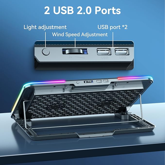 Upgarde Metal RGB Laptop Cooling Pad Gaming Laptop Cooler - Image 3