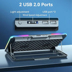 Upgarde Metal RGB Laptop Cooling Pad Gaming Laptop Cooler - Image 3