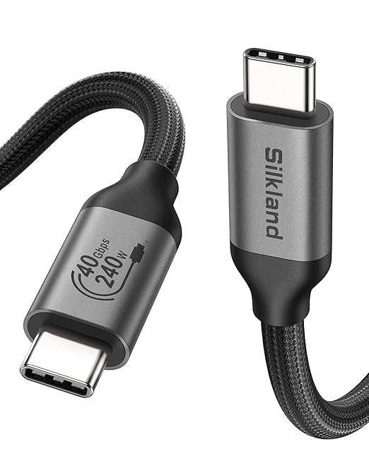 Silkland USB 4 Cable for Thunderbolt 4 Cable, 40Gbps Data Transfer, 240W Fast by Silkland