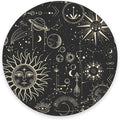 Round Mouse Pad, Celestial Pattern Sun and Moon Mouse Pad, Washable Gaming by Armanza