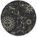 Round Mouse Pad, Celestial Pattern Sun and Moon Mouse Pad, Washable Gaming by Armanza