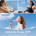 Handheld Portable Fan with Ice Cooler: 100-Speed 5500mAh Rechargeable Handheld - Image 7