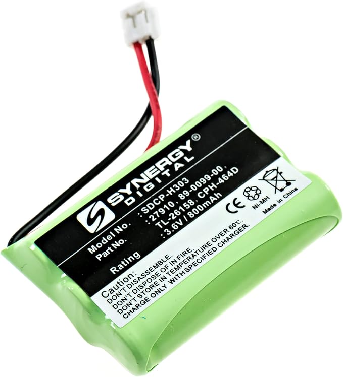 Synergy Digital Cordless Phone Battery, Compatible by Synergy+Digital