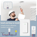 NineLeaf Wireless Light Switch and Receiver Kit, No Wiring Remote Control Wall - Image 3