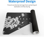 Black and White Mouse Pad 31.5 X 11.8 Inch Japanese Cherry Blossom Extended - Image 4