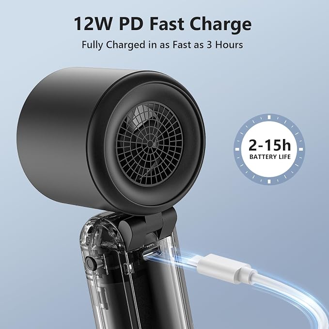 Portable Handheld Mini Fan, Speed Adjustable Turbo Personal Fan, 4000mAh - Image 5