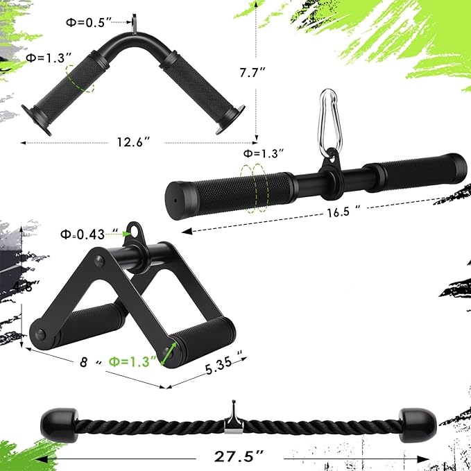 Cable Machine Attachment，LAT Pulldown Attachments Upgraded 1.3 Inch Comfort - Image 2