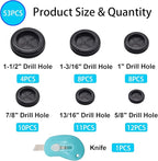 53PCS Rubber Grommets for Wiring, Rubber Grommet Kit in 6 Assorted Drill Hole - Image 2