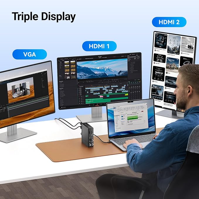 ACASIS USB C Docking Station Dual Monitor, 16-in-1 Laptpop Docking Station - Image 7