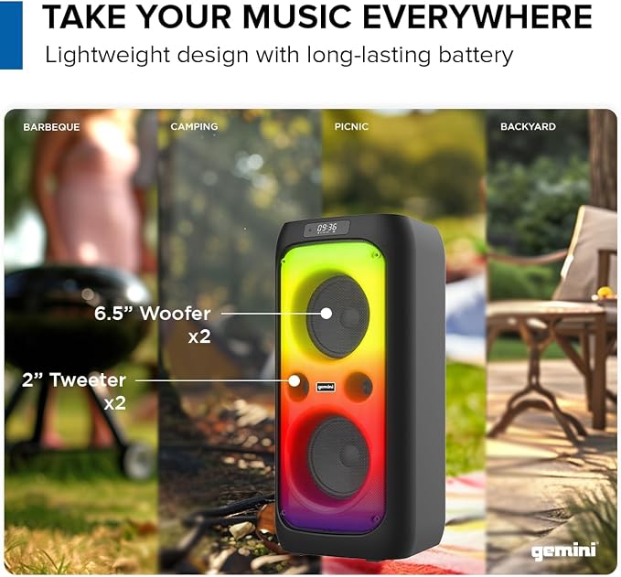 Gemini 200W Portable Bluetooth Party Speaker - Image 2