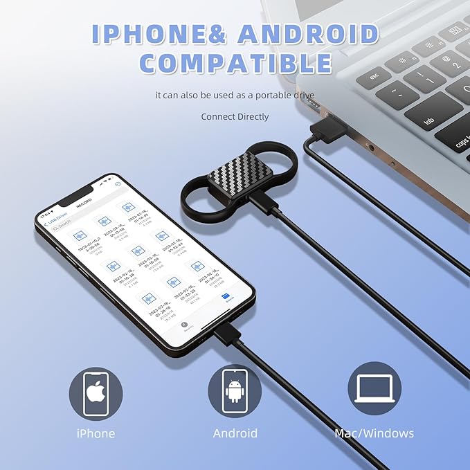 128GB Keychain Voice Recorder, Audio Recording Device - Image 7