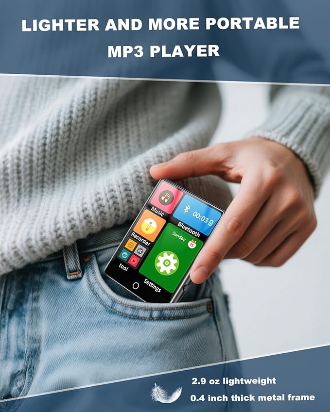 128GB MP3 Player with Bluetooth 5.3 Touch Screen 2.8-inch Digital Music Player - Image 7