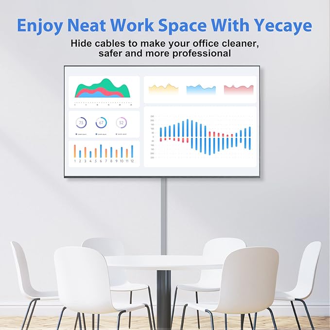 Yecaye Grey Cord Hider, One-Cord Channel Cord Cover on Wall, Cable Management - Image 4