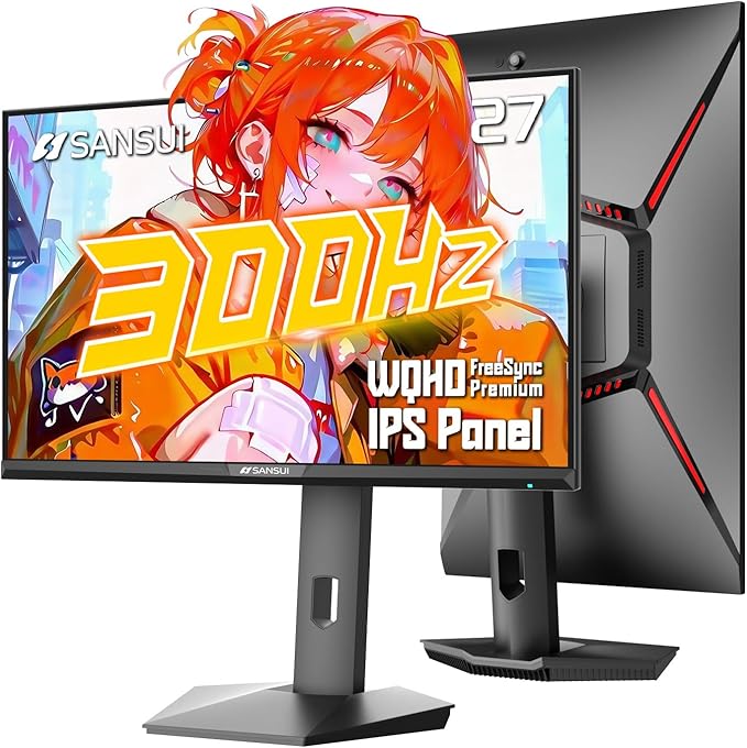SANSUI 27 inch WQHD 2560x1440 300Hz 240Hz Gaming Monitor, FastIPS 1ms Computer by SANSUI