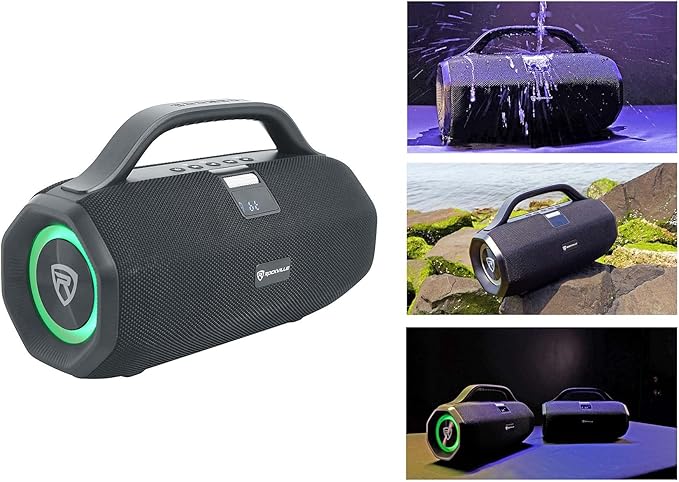 Rockville SONIC-50L Portable Bluetooth Speaker, 50W Stereo Sound, Dual LED Rings - Image 2