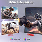2K 180Hz Portable Monitor, 23.8" 2560x1440 QHD 120% SRGB IPS FreeSync Gaming - Image 3