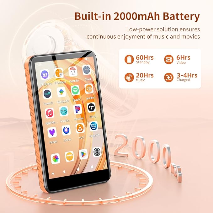 160GB MP3 Player with Bluetooth WiFi, Android 13 MP3 & MP4 Players with 4" - Image 7