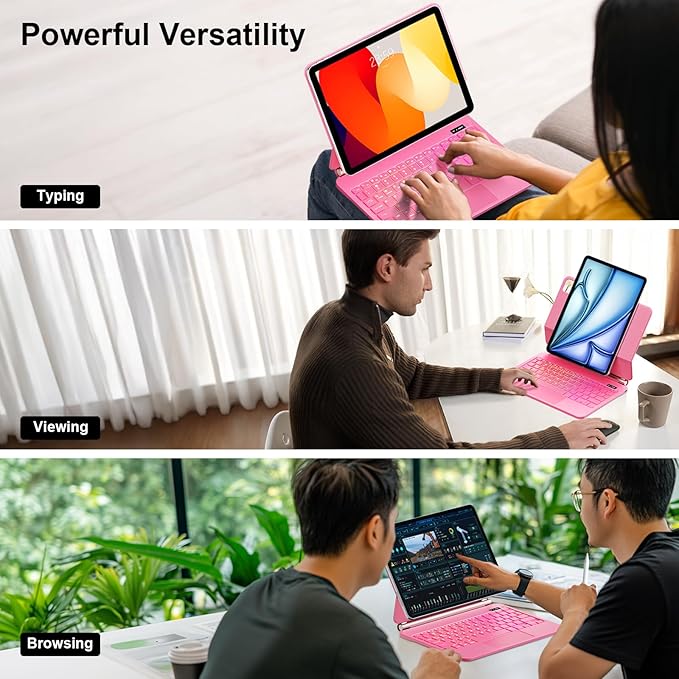 Keyboard Case for iPad Air 13 inch, iPad Pro 12.9 inch，Magic-Style Magnetic – - Image 7