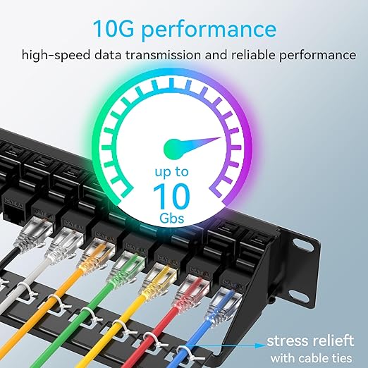 Patch Panel 24 Port Cat6 with Coupler Keystone, Cat6a Network Patch Panel 10G - Image 5