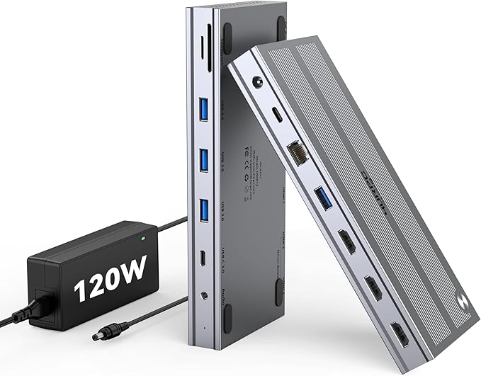 USB C Docking Station 3 Monitors by 4URPCTechnologies