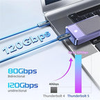 JEYI Thunderbolt 5 Cable 1m/3.3ft 80Gbps, 120Gbps Bandwidth 16K/Dual8K - Image 2