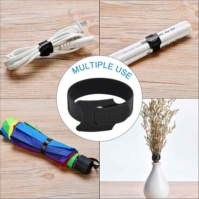 60PCS Fastening Cable Ties Reusable, Premium 6-Inch Adjustable Cord Ties - Image 6